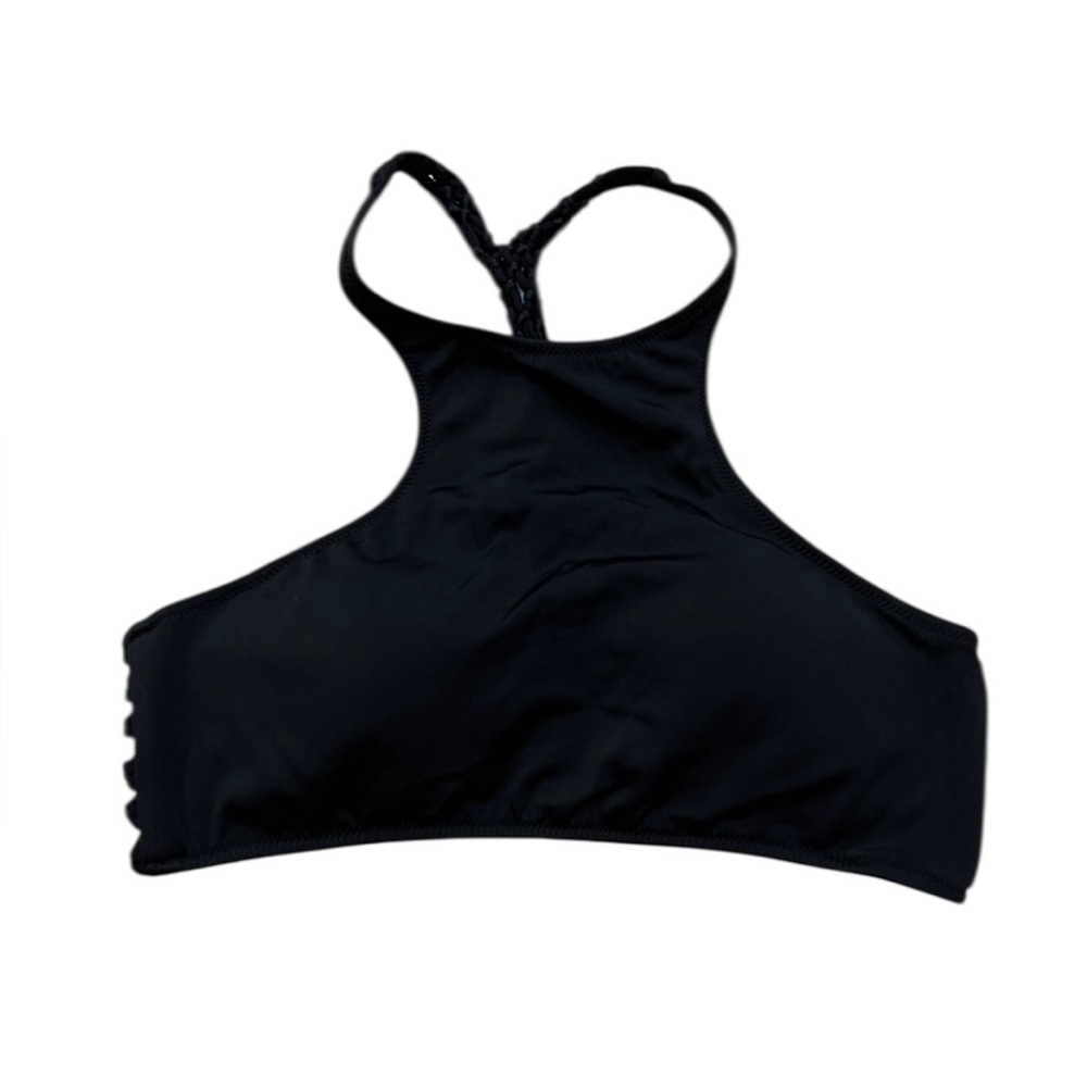 Victorias Secret Women’s Black High Neck Crochet Halter Bikini‎ Top Small